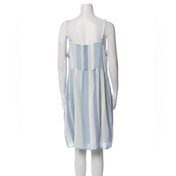 Joie Striped Blue Linen Dress | size 12 - Picture 3 of 6